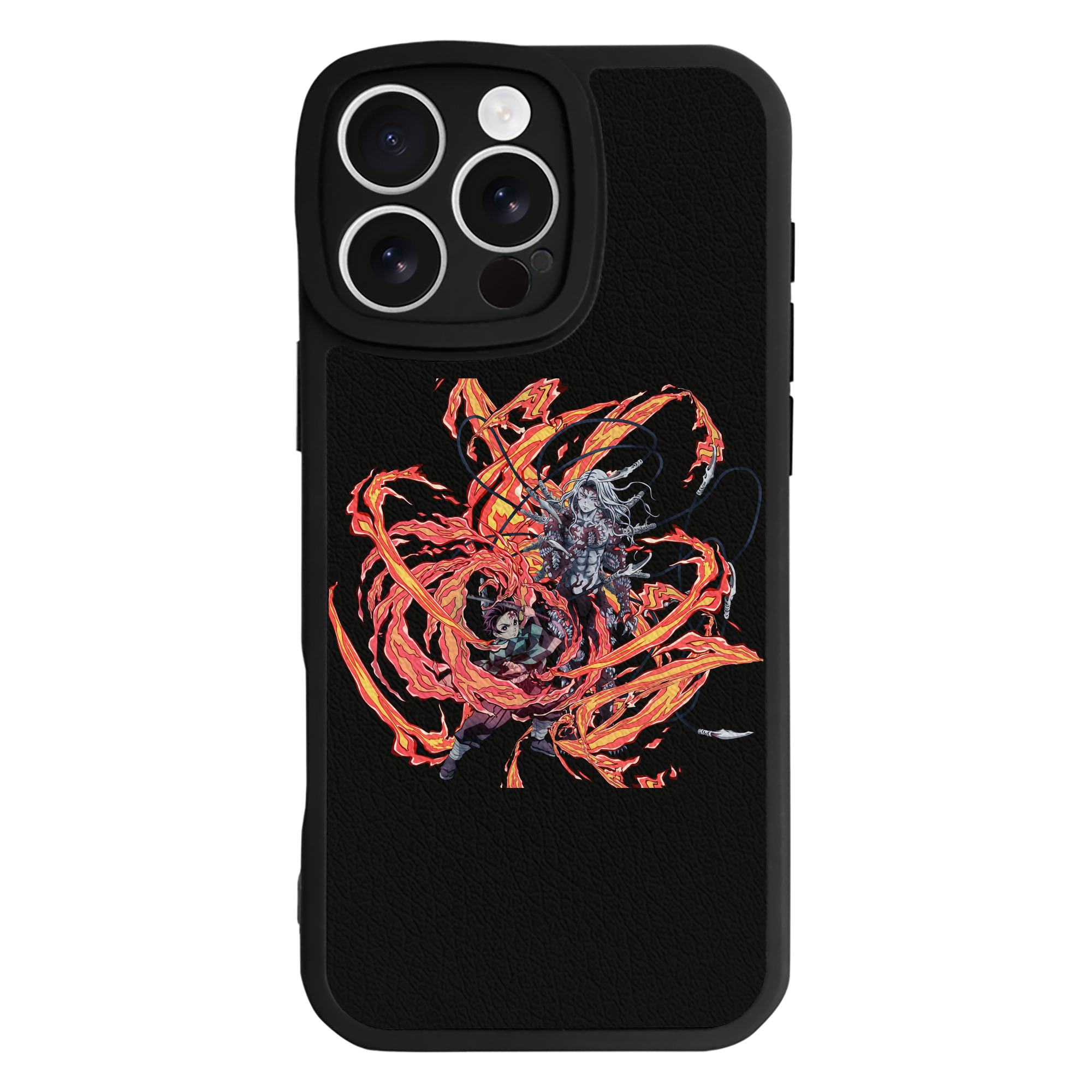 （画像用） 鬼滅の刃 竈門 炭治郎／かまど たんじろう Kamado Tanjirou 【iPhone 16シリーズ対応】シリコンスマホケース（レザー調） 材質：シリコン